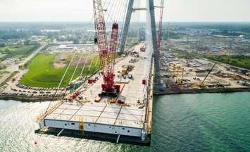 Progress on the Gordie Howe International Bridge September 2023 (Photo courtesy of the Windsor Detroit Bridge Authority)