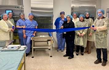 Medical Device Reprocessing Department Opens Newly Renovated Space. Photo from Brightshores Health. Pictured in the photo (from L to R): Alissa Audette, Administrative Assistant to Brightshores’ Vice Presidents; Jennifer Olivier, Manager of OR, Ambulatory Care, MDRD; Melissa French, MDRD Aide; Pat Cameron, MDRD Aide; Heather Mills, MDRD Aide; Jamie Greve, MDRD Supervisor; Cara Singh, Director of Surgery, Women & Child Care; Haj Risebrough, Director of Facilities Management; Ann Ford, Brightshores President & CEO; and Dave Robertson, Project Manager – Engineering Services.