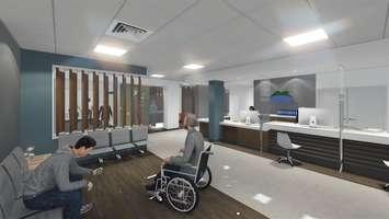 Waiting area of the Cancer Clinic. May 19, 2023. (Rendering courtesy of Bluewater Health Foundation)