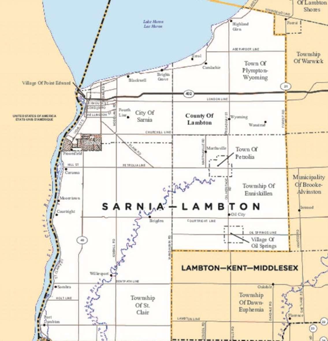 Sarnia-Lambton riding. Photo courtesy of Elections Ontario. 