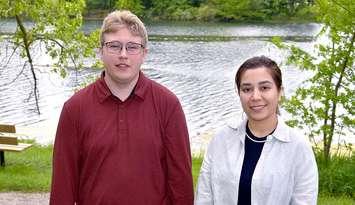 Jaden Schoelier and Maliheh (Millie) Ghorbankhani. Photo provided by the Ausable Bayfield Conservation Authority. 