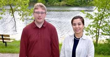 Jaden Schoelier and Maliheh (Millie) Ghorbankhani. Photo provided by the Ausable Bayfield Conservation Authority. 