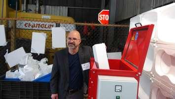 Bruce Davidson and Polystyrene Densifier (Photo by Kirk Scott)