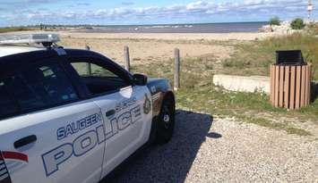 Saugeen Shores Police search for source of reported flare over Lake Huron off Southampton. Photo by Jordan MacKinnon