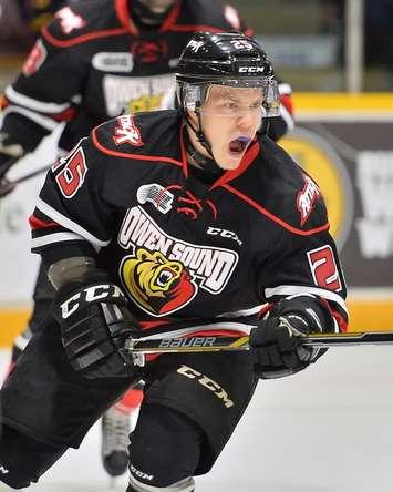 Petrus Palmu of the Owen Sound Attack. Photo by Terry Wilson / OHL Images.
