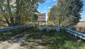 A sign warns Sideroad 3 Bridge is closed to the public. Photo provided by the Township of Georgian Bluffs.