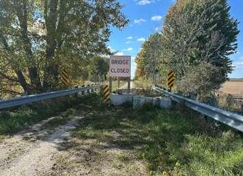 A sign warns Sideroad 3 Bridge is closed to the public. Photo provided by the Township of Georgian Bluffs.