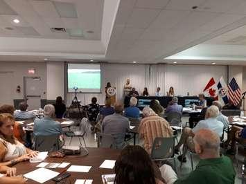 International Joint Commission  members get updates on the Healthy Lake Huron Initiative from members of the ABCA and MVCA. (Photo by Bob Montgomery)