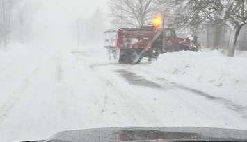 Heavy snow and blowing snow in midwestern Ontario. (Photo by Jeff Irwin, Blackburn Media)