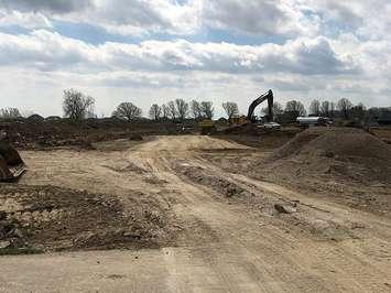 A photo of construction starting at Laurier Horizons in LaSalle, courtesy of Lankor Horizons.