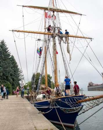 Tallship the Playfair docks in Owen Sound. Photo from the City of Owen Sound.