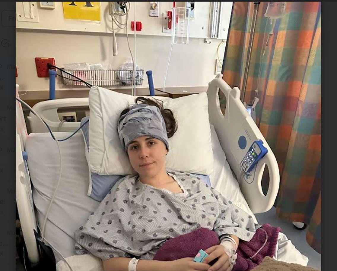 Christine Kauzen in her hospital bed at London Health Science's Centre. (Photo by: London Health Sciences Centre)