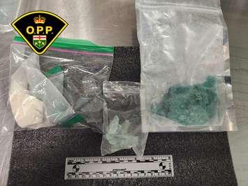 Lambton OPP and Walpole Island Police seize suspected fentanyl, cocaine, and ammunition - Feb 15/24 (Photo courtesy of OPP West Region via X)
