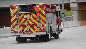 Emergency crews familiarize themselves with the Herb Gray Parkway before it opens to the public, June 25, 2015. (Photo by Jason Viau)