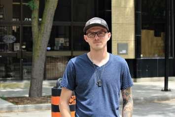 Mark Giles, the manager of Frank's Music Centre in Downtown Chatham is expressing concerns about the timing of a new construction project that started up just days before Step 3 of the province's reopening plan. (Photo by Millar Hill)