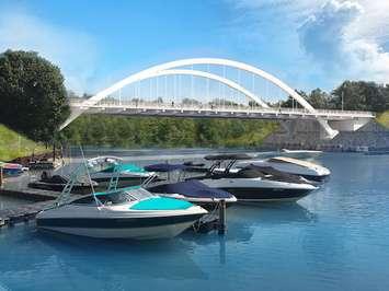 (Concept image of Bayfield River bridge at the north end of Bayfield)