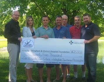 Campaign Chair Mark Foxton, WDH Foundation Coordinator Nicole Jutzi, Sportsmen Scott McPherson, Dan McPherson, Doug Neil, WDH Foundation Director Andy McBride and Sportsman Luke Lockridge. (photo submitted) 