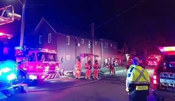 Structure fire September 12, 2025 on Devine Street. Photo courtesy of the Sarnia Police Service via X.