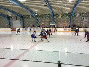 Mapleton-Minto and Elora square off in WOAA 'AA' Semi-Finals. (Photo by Ryan Drury