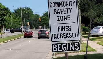 Community Safety Zone sign. Photo courtesy of the Sarnia Police Service via Facebook. 