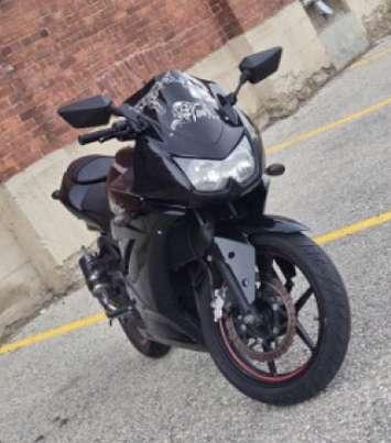 A motorcycle stolen from an Elma Street home in Listowel, June 28, 2025. Photo provided by Perth OPP.