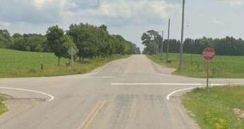 The intersection of Thorndale and Cobble Hills roads in Thames Centre. Photo from Google Maps Street View.