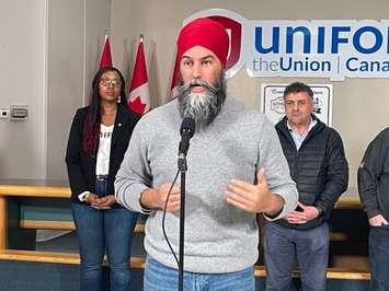 NDP Leader Jagmeet Singh visits Windsor, March 27, 2025. (Photo by Maureen Revait)