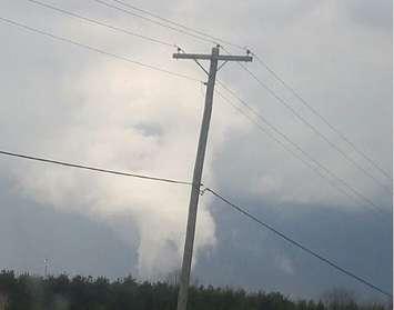 Photo of what appears to be a funnel cloud near Thamesford taken on April 11, 2017. Picture courtesy of Jennifer Waldron. 