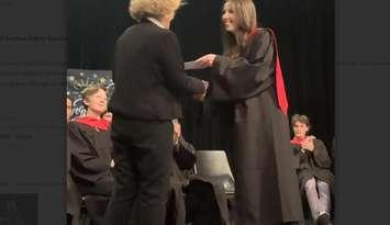  Left, Rebecca Cummings, Brightshores, Vice President, People & Corporate Services, Chief Operating Officer; Right, Madeline Carson, Peninsula Shores District School graduate. Photo from Brightshores