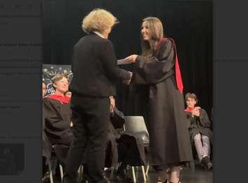  Left, Rebecca Cummings, Brightshores, Vice President, People & Corporate Services, Chief Operating Officer; Right, Madeline Carson, Peninsula Shores District School graduate. Photo from Brightshores