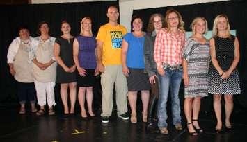 From left to right -

Kathy Ackerman & Tina Artuso (Best Friends), Renata Peto (The Halliday House Senior’s

Lodge), Elly Ward (No Nuts About Us), Patrick Lahey (Work Hard Dream Big), Melinda Leifso

(Chesley Daycare), Deb Summers & Danielle Valiquette (Pony Express Girls), Sarah Martyn &

Kayli Hall Elwood (Penetangore Wellness)