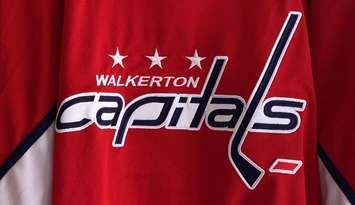 Walkerton Capitals jersey (Photo courtesy of Walkerton Capitals President, James Lang)