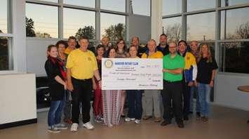 The Hanover Rotary Club donates to the dog park project. (Submitted photo)