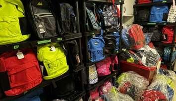 Backpacks stuffed with school supplies for kids in need. Photo provided by United Way Bruce Grey.