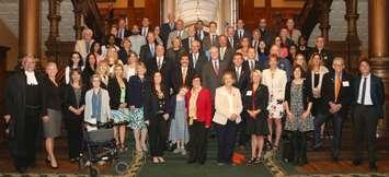 MPPs at Queen’s Park joined together to support families, doctors and advocates who are working to raise awareness of Childhood Cancer in Ontario. (photo submitted by MPP Bill Walker)