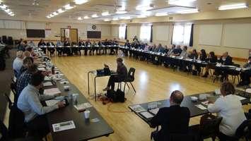 Politicians meeting in Elmwood organized by the Bruce and Grey County Federations of Agriculture. (photo by Kirk Scott)