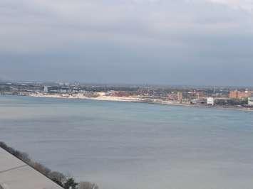 The Detroit River, April 17, 2024. Photo by Mark Brown/WindsorNewsToday.ca.
