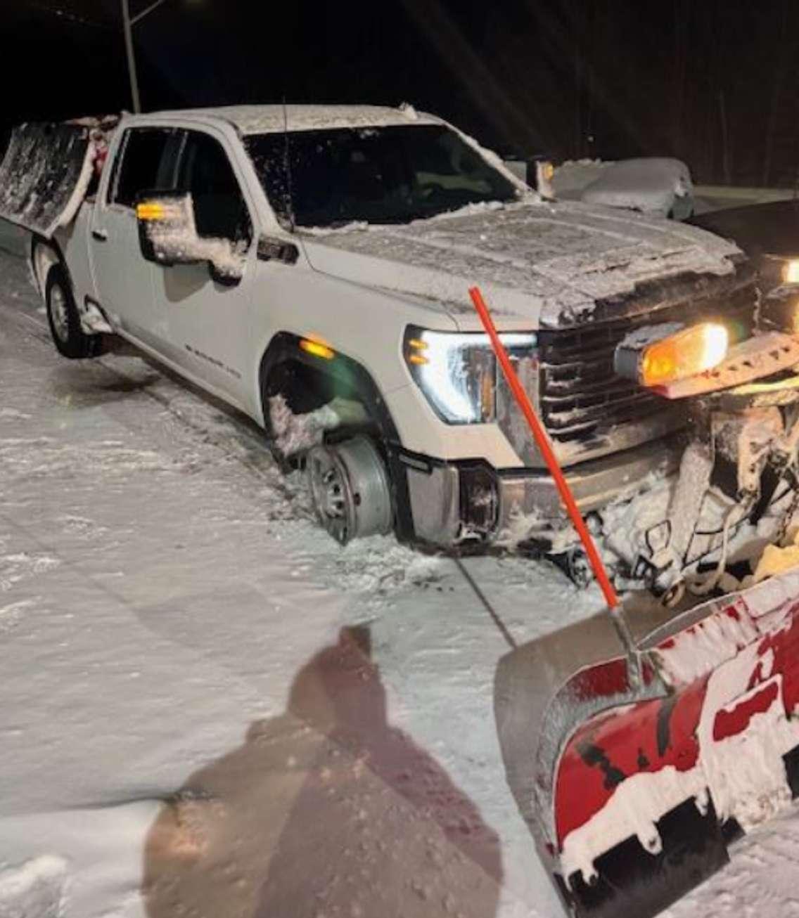 A snow plow truck stolen from Owen Sound, January 28, 2025. Photo provided by the Saugeen Shores Police Service.