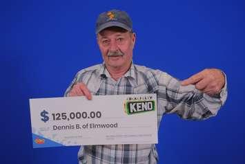  Dennis Becker of Elmwood knows how to pick ’em. His DAILY KENO 8 PICK resulted in a $125,000 win in the October 21, 2024 evening draw. Photo from OLG.