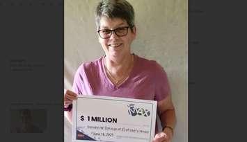 Sandra Watson shares big Lotto Max prixe.  Photo from OLG