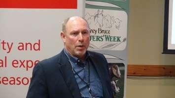 Dairy Farmers of Ontario's Mark Hamel at Grey Bruce Farmers' Week. (Photo by Kirk Scott)