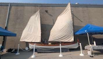 The "Kayoshk" boat on display at the Friday Artisans and Tastes Market in Southampton. Photo provided by the Bruce County Museum and Cultural Centre