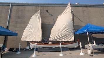 The "Kayoshk" boat on display at the Friday Artisans and Tastes Market in Southampton. Photo provided by the Bruce County Museum and Cultural Centre