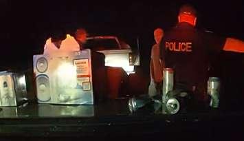 Alcohol found in a vehicle stopped on Wellington Road 17, August 16, 2025. Photo provided by Wellington OPP.