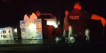 Alcohol found in a vehicle stopped on Wellington Road 17, August 16, 2025. Photo provided by Wellington OPP.