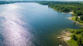 Conestogo Lake located in Mapleton, Ontario. (photo via @OPP_WR on Twitter).