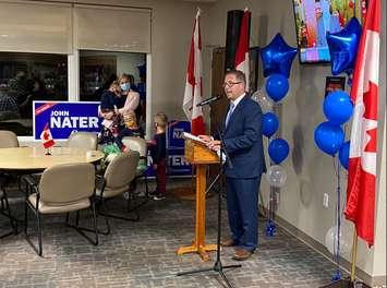 John Nater after winning the Perth-Wellington riding in the 2021 Federal Election. (Photo by Ryan Drury)