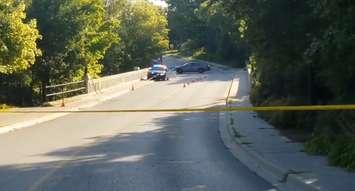 Police investigate a death at the David Street Bridge over the Elora Gorge, August 29, 2019. (Photo courtesy of the OPP)