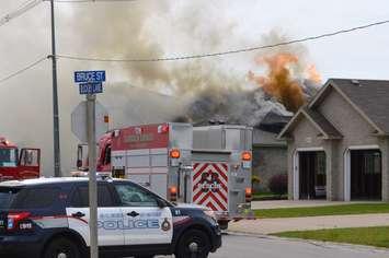 A home on Buckby Lane in Port Elgin was devastated by fire on Monday, June 20th 2016. (Photo by Jordan MacKinnon, © 2016).