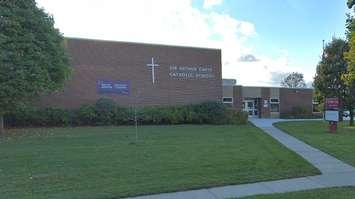 Sir Arthur Carty Catholic elementary school on Ernest Avenue. Photo from Google Maps Street View.  